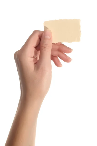 Mână care deține hârtie goală — Fotografie, imagine de stoc