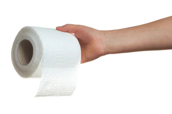 Hand met wc-papier — Stockfoto