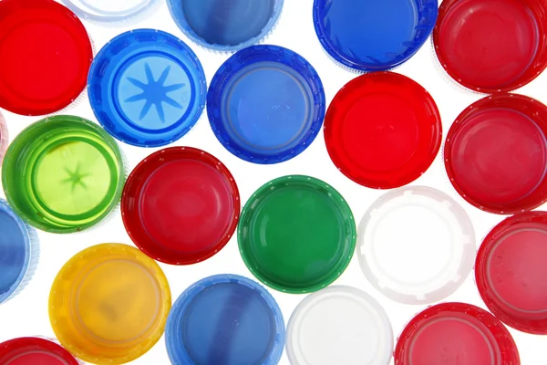 Colorful plastic bottle caps — Stock Photo, Image