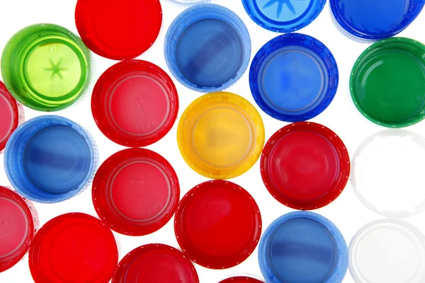 Colorful plastic bottle caps — Stock Photo, Image