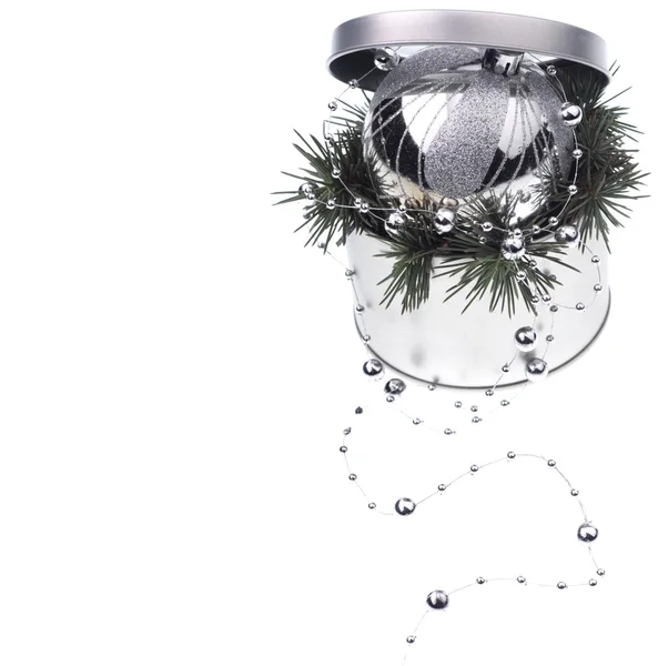 Silver Christmas decorations — Stock Photo, Image