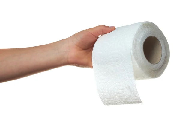 Hand holding toilet paper — Stock Photo, Image