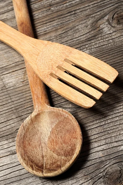 Verschillende houten keukengerei — Stockfoto