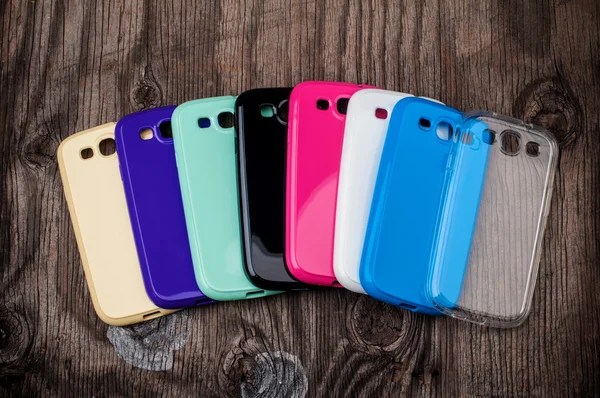 Plastic mobile phone cases — Stock Photo, Image