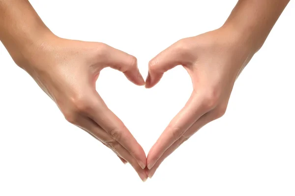 Woman hands making sign Heart — Stock Photo, Image