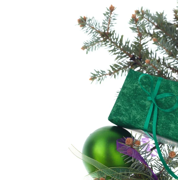 Regalo verde di Natale — Foto Stock