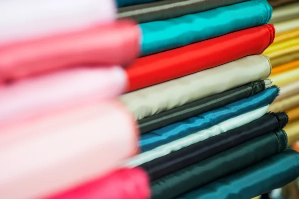 Rolls of colorful fabric — Stock Photo, Image