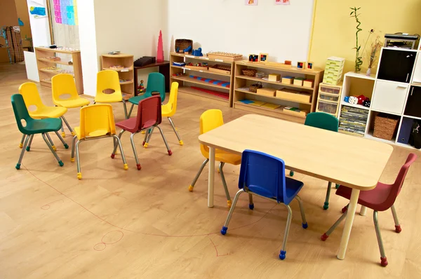 Montessori Kindergarten Aula preescolar — Foto de Stock