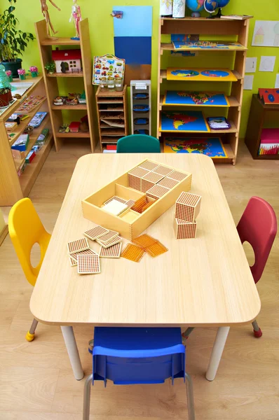 Montessori Kindergarten Preschool Classroom — Stock Photo, Image