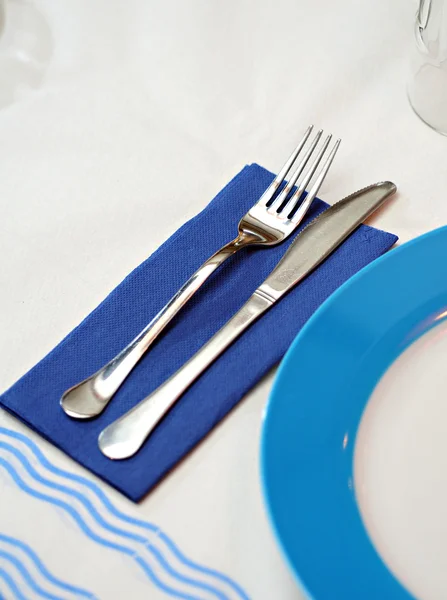 Utensils on the restaurant's table — Stock Photo, Image