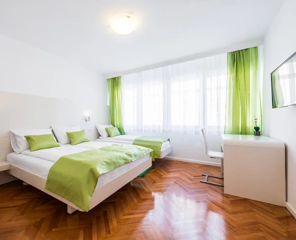 Hotel apartment with  beds — Stock Photo, Image