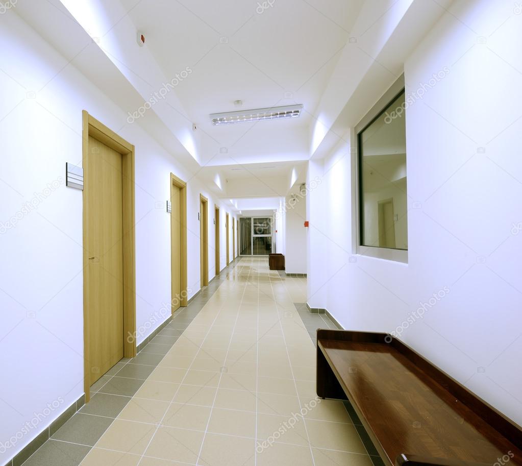 Empty corridor in office building