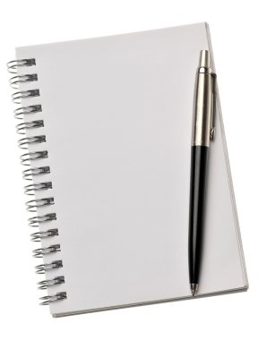 boş bir defter kalem ile