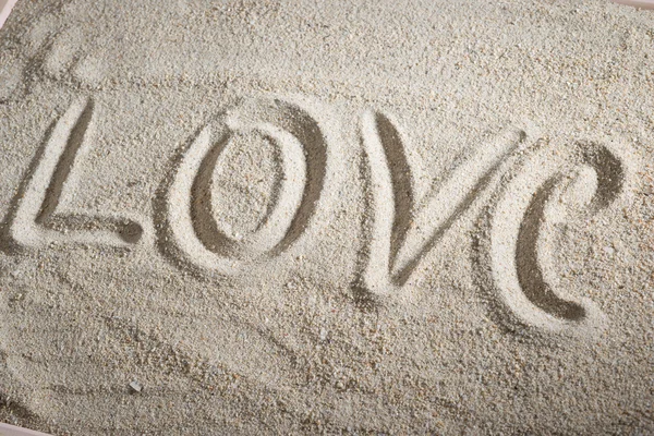 Love message on sand — Stock Photo, Image