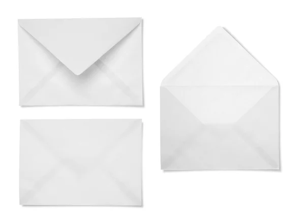 Conjunto de envelopes brancos em branco — Fotografia de Stock