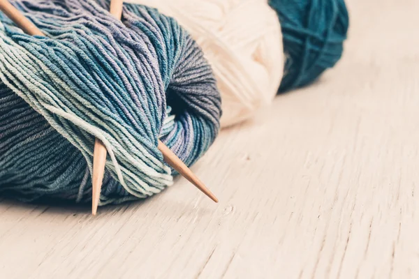 Billes de fils à tricoter — Photo