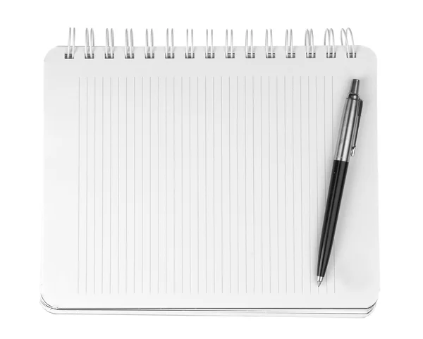 Blank notebook with pen — Stock Photo, Image