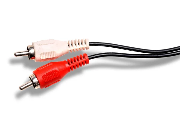 Audio cables on white — Stock Photo, Image