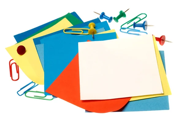 Collectie van kleurrijke papieren notities — Stockfoto