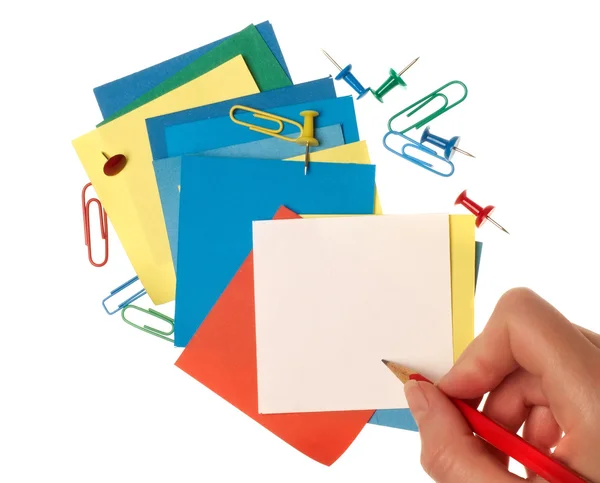 Notas de papel en diferentes colores —  Fotos de Stock