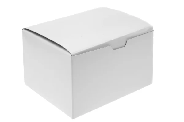 Caja blanca cerrada — Foto de Stock