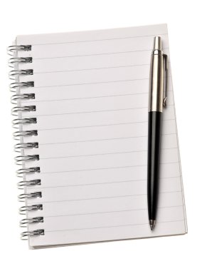 boş bir defter kalem ile