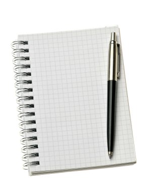 boş bir defter kalem ile