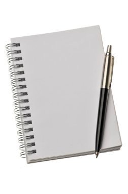 boş bir defter kalem ile