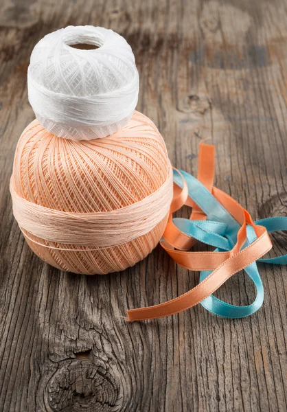 Skeins of colored thread yarn — Stock Photo, Image
