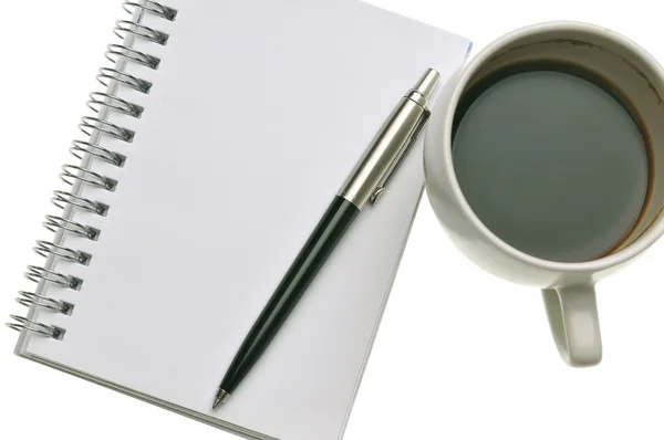 Blank notebook with pen — Stock Photo, Image