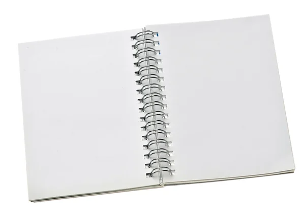 Bílý prázdný zápisník — Stock fotografie