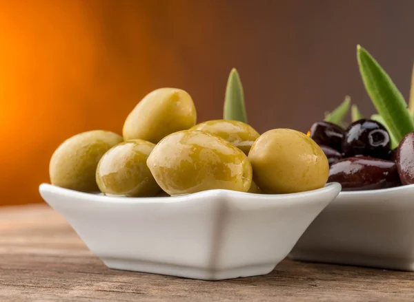 Green olives close-up — Stock Photo, Image