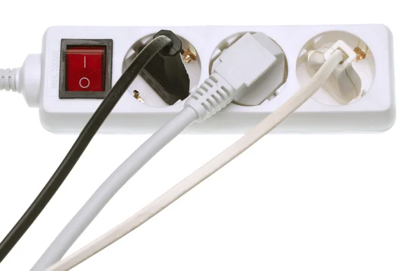 Power  strip with electrical cords — Stock Photo, Image