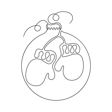 Eldiven desenli Noel süsleme balosu, aralıksız çizgi. Beyaz arkaplanda izole edilmiş vektör illüstrasyonu.