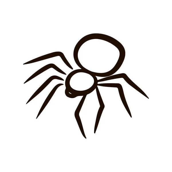 Spinne Handgezeichnete Vektordarstellung Doodle Stil Isoliert Auf Weißem Hintergrund — Stockvektor