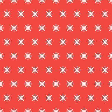 Kusursuz kar taneleri deseni. Kırmızı arkaplanda vektör illüstrasyonu.