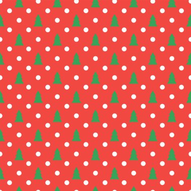 Kusursuz bir noel ağacı deseni. Kırmızı arkaplanda vektör illüstrasyonu.