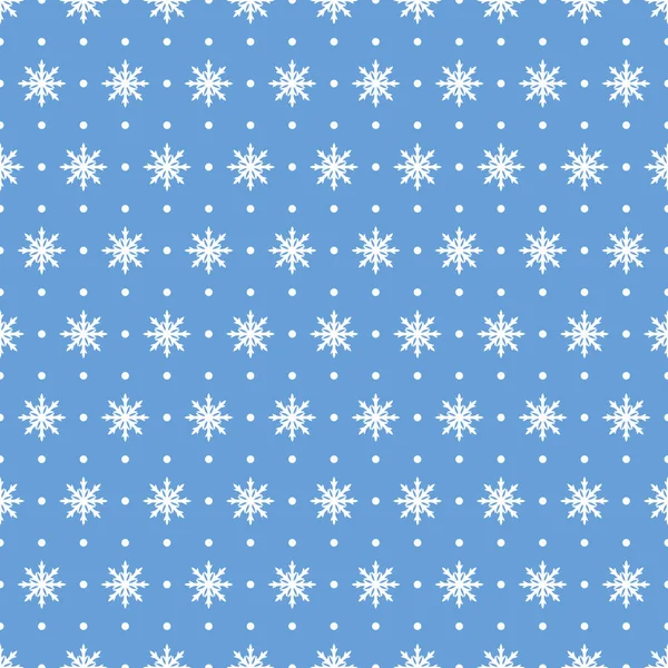 雪片のシームレスなパターン 青い背景のベクトル図 — ストックベクタ