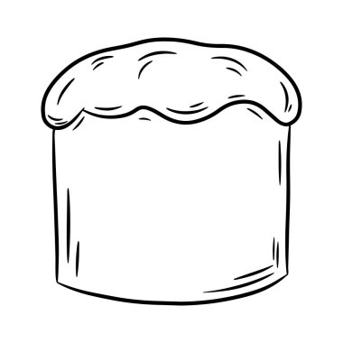 Paskalya pastası. Karalama biçiminde el çizimi vektör çizimi, beyaz arkaplanda izole edilmiş.