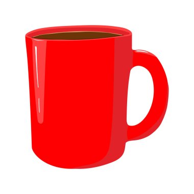 Kırmızı bardak. Beyaz arkaplanda izole edilmiş vektör illüstrasyonu.