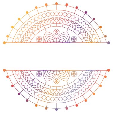 Mandala. Kına Mehndi ya da dövme dekorasyonu için mandala şeklinde ayrık desen. Etnik oryantal tarzda dekoratif süsleme, vektör illüstrasyonu.