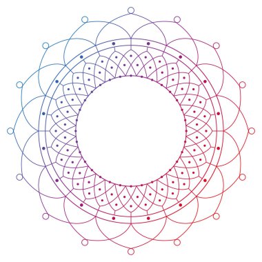 Mandala şeklinde dairesel çerçeve. Henna Mehndi ya da dövme deseni. Etnik oryantal tarzda dekoratif süsleme, vektör illüstrasyonu.