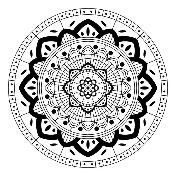 Mandala Circular Pattern Form Mandala Henna Mehndi Tattoo Decoration Decorative — Stock Vector
