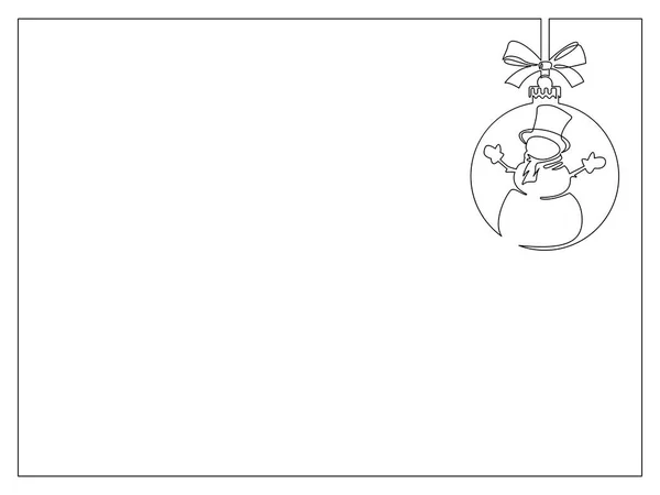 Marco Con Bola Decoración Navidad Con Patrón Muñeco Nieve Lazo Ilustraciones de stock libres de derechos