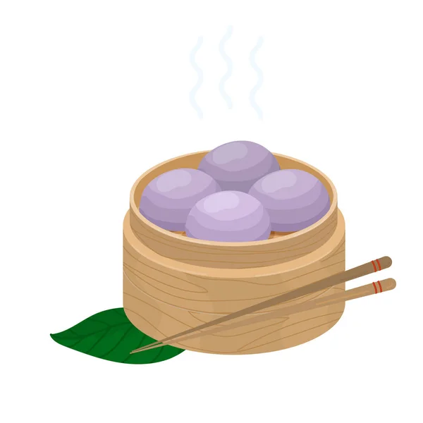 Purple Sweet Taro Steamed Buns Chinese Pastries Purple Sweet Potato — Wektor stockowy