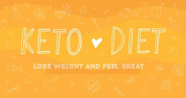 Keto Banner Vectorial Dieta Con Letras Eslogan Pierde Peso Siéntete — Vector de stock