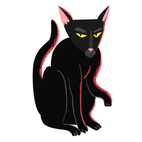 만화에서는 할로윈 고양이가 소름끼치는 고양이 Hellcat Clipart 일러스트 — 스톡 벡터