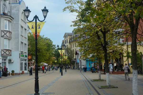 Zelenogradsk Regio Kaliningrad Rusland September 2020 Kurortny Prospect Tourist Street Stockafbeelding