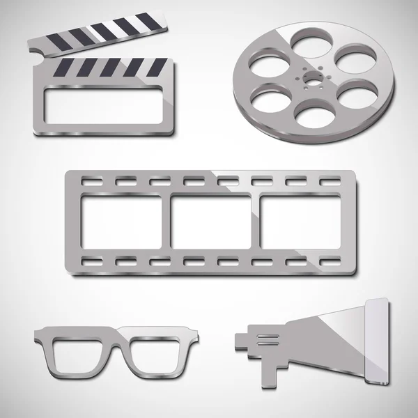 Film industrie vijf elementen — Stockvector