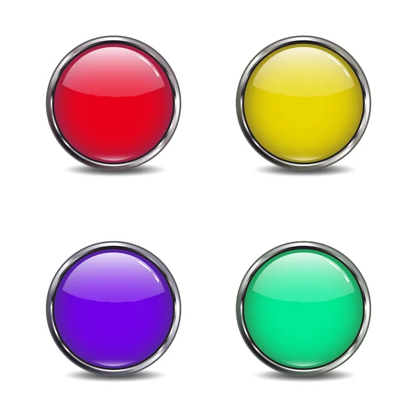 Four buttons of different colors — Stock Vector